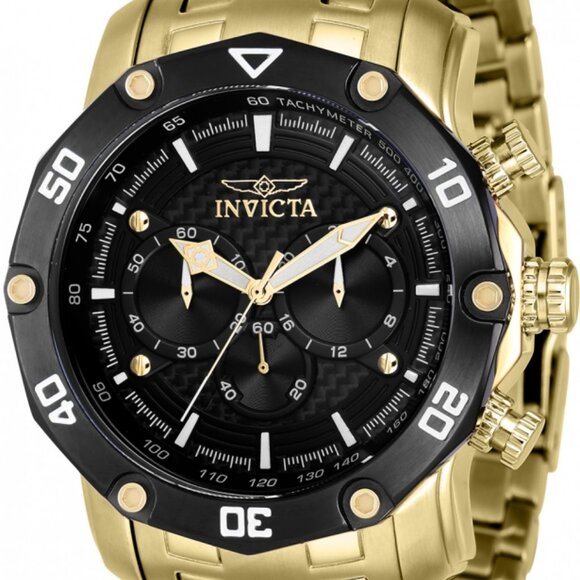 Invicta Pro Diver 37725 Men's 50mm Gold S/Steel Japanese Quartz Chrono Watch NWT - Picture 14 of 16